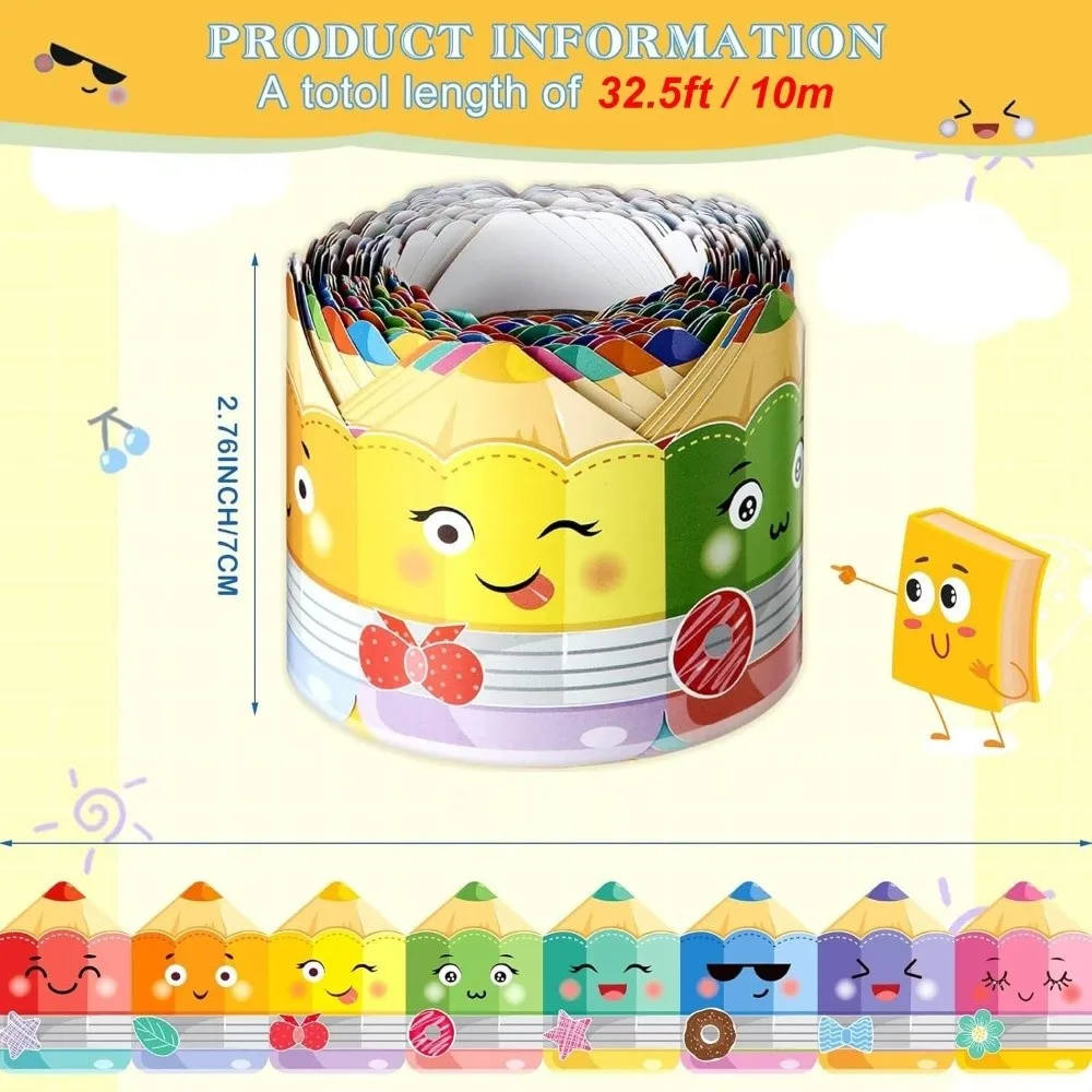 الإبداعية ذاتية اللصق السبورة لوحة الإعلانات الحدود ورقة DIY بها بنفسك الحدود الفصول الدراسية الديكورات 7 سنتيمتر الحدود ورقة الحرف اليدوية #6