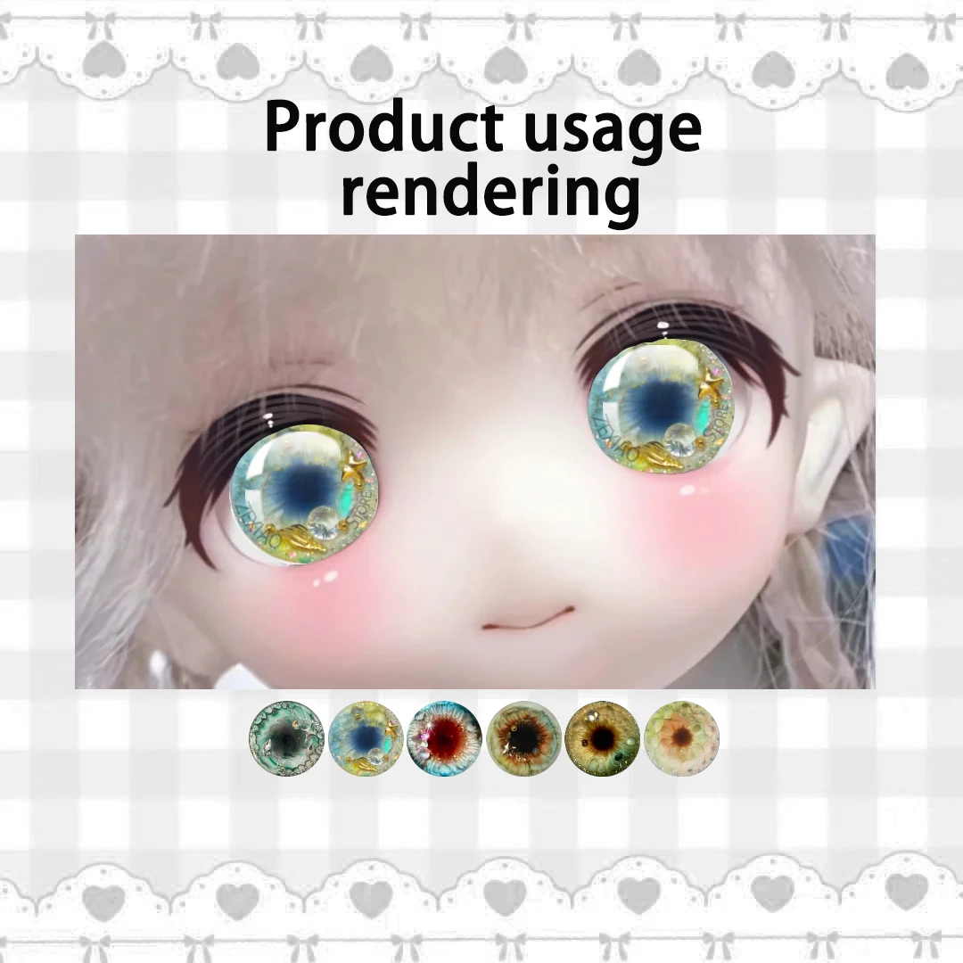 12Pcs/Bag Blythe Doll Pupil Eyes Chips 10MM-40MM Glass Eye DIY Jewelry Making Supplies Bulk Items Wholesale MS005