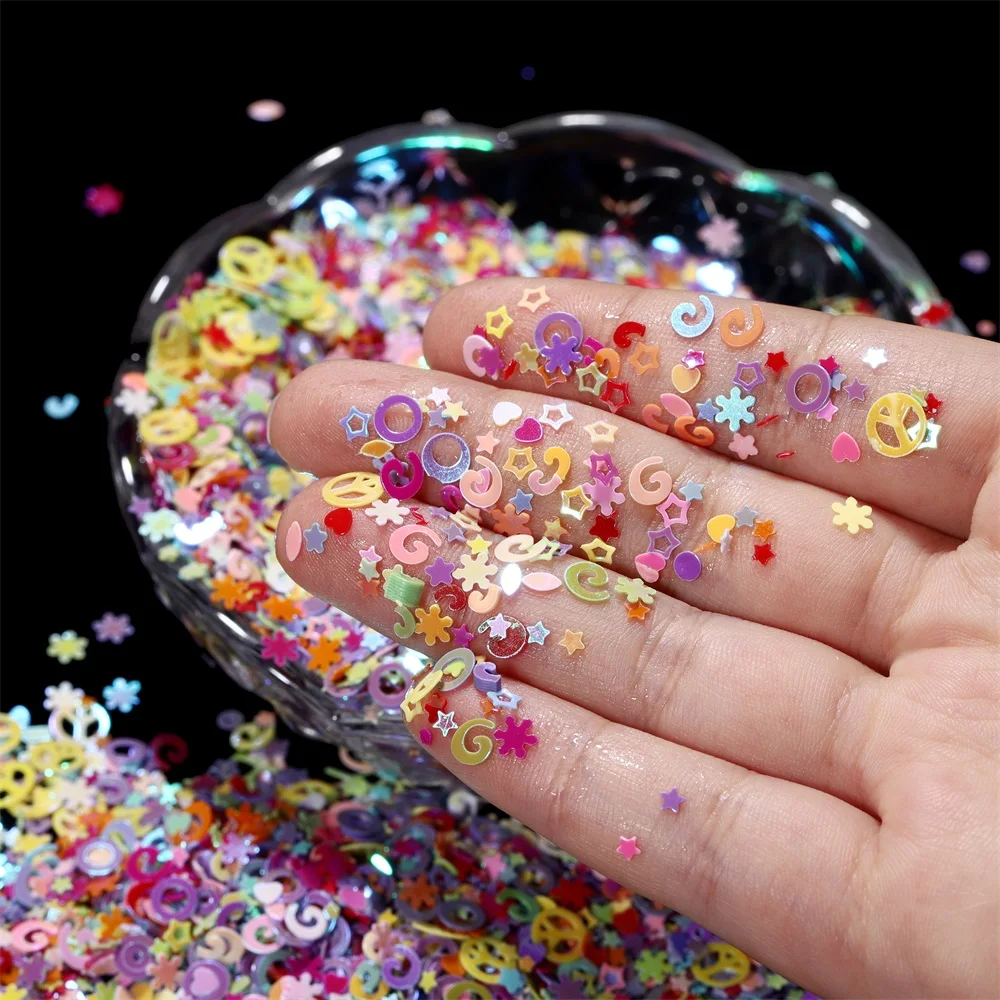 20g 3D dutý vyndat bledule flitry glittery srdce epoxidová pryskyřice plniva pro DIY plíseň řemesel svatební dekorace dráp umění fillings