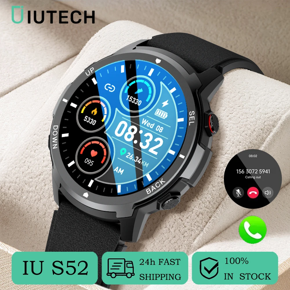 IUTECH S52 Smartwatch 2024 Bluetooth Phone Calls Electronic Watches Health Fitness Sport Waterproof Smart Watch for Men Women