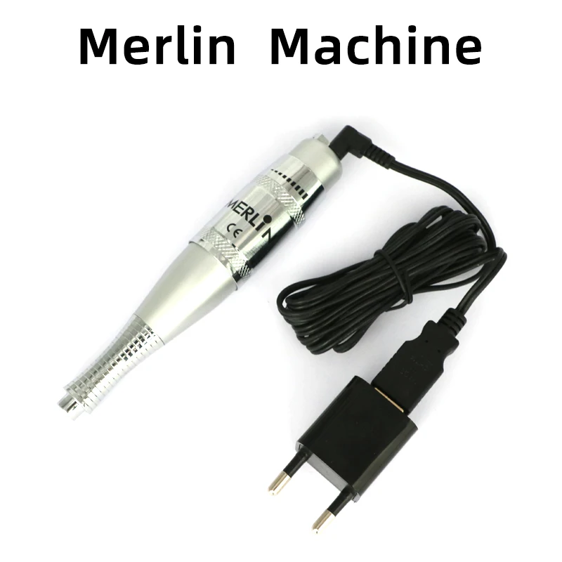 Original Merlin Permanent Makeup Machine Tattoo Eyebrow Machine Pen with Tattoo Needles and Plug Make Up Cosmetic Tattoo Kit