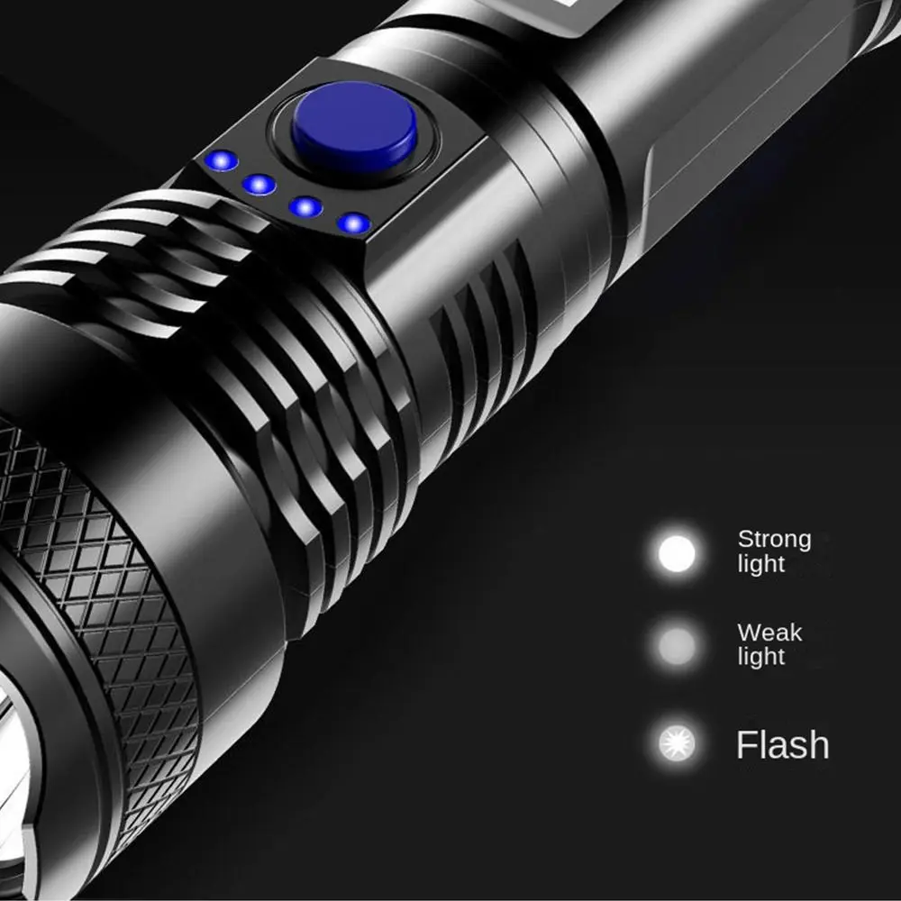 Multifunctional Super Bright Flashlight Long-Range USB Charging Torch LED Spotlight Camping Lighting Outdoor