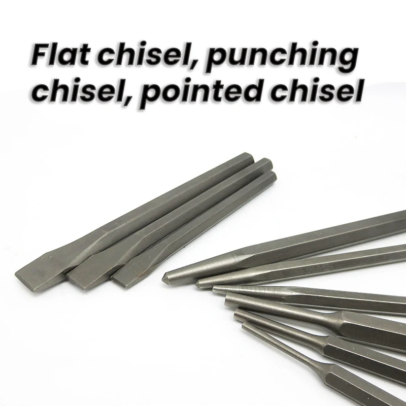 Flat Chisel Punching Sharpener Center Punch High Quality CR-V Chisel Bits for Woodworking Metal Machining