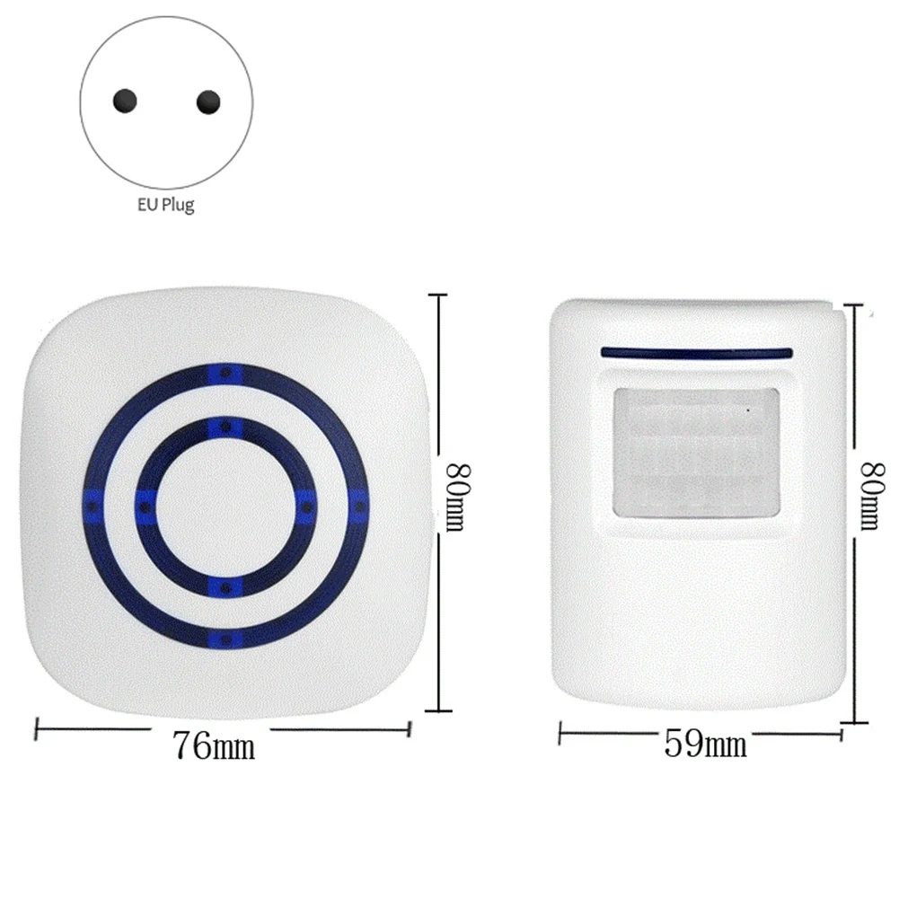 A55T Wireless Doorbell PIR Infrared Sensor Motion Detector Entry Door Bell Alarm With Receiver & Transmitter EU Plug