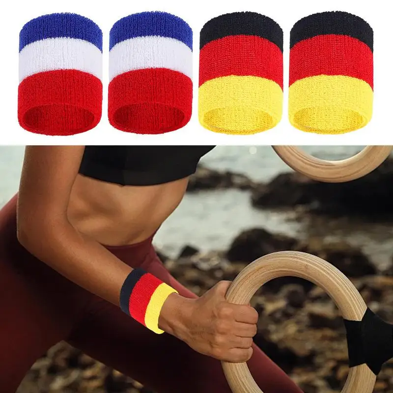 2 PcsWrist Support Band Wristband Sports Bracers Sweat Towel Tennis Wrist Guard Protector Strap Fitness Run Sweatband Gym