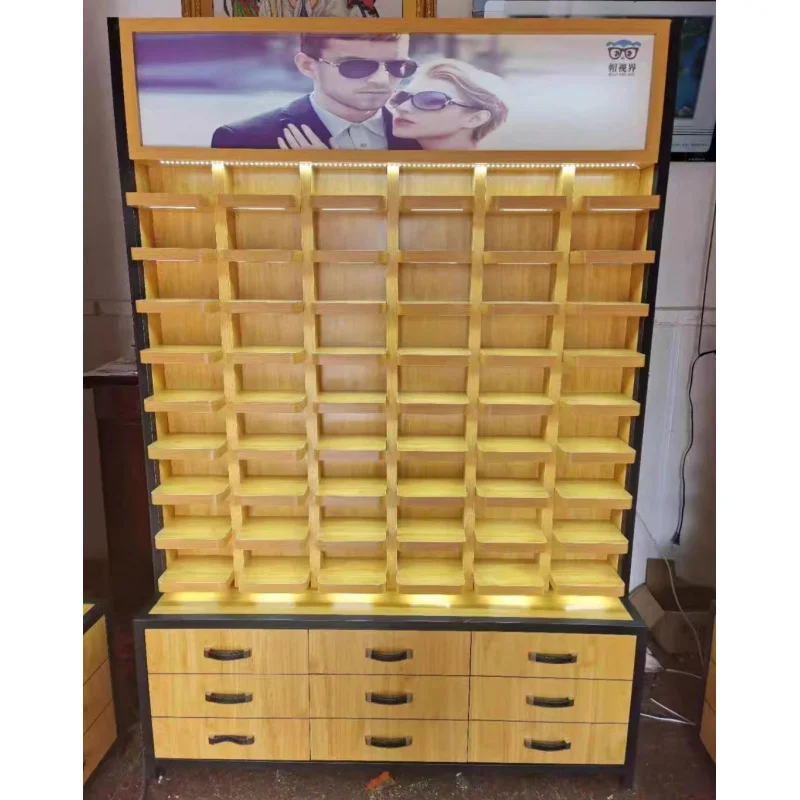 

Customized. customized eyewear retail shop furniture sunglasses stand display showcase with storage drawer optical display cabin