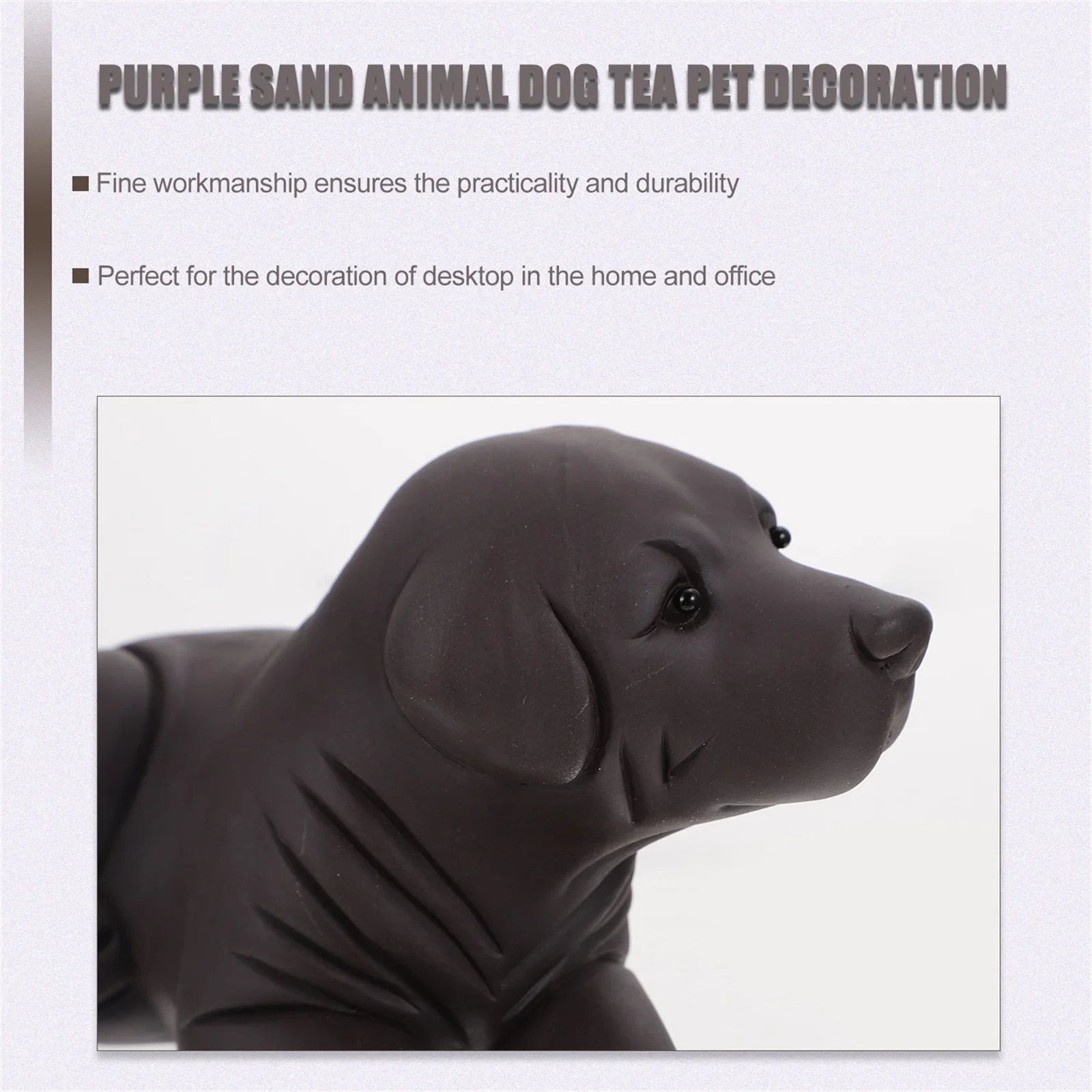 

1Pcs Purple Sand Tea Pet Animal Puppy Adornment Unique Desktop Dog Decor Exquisite Creative Labrador Ornament Tea Pet Adornment
