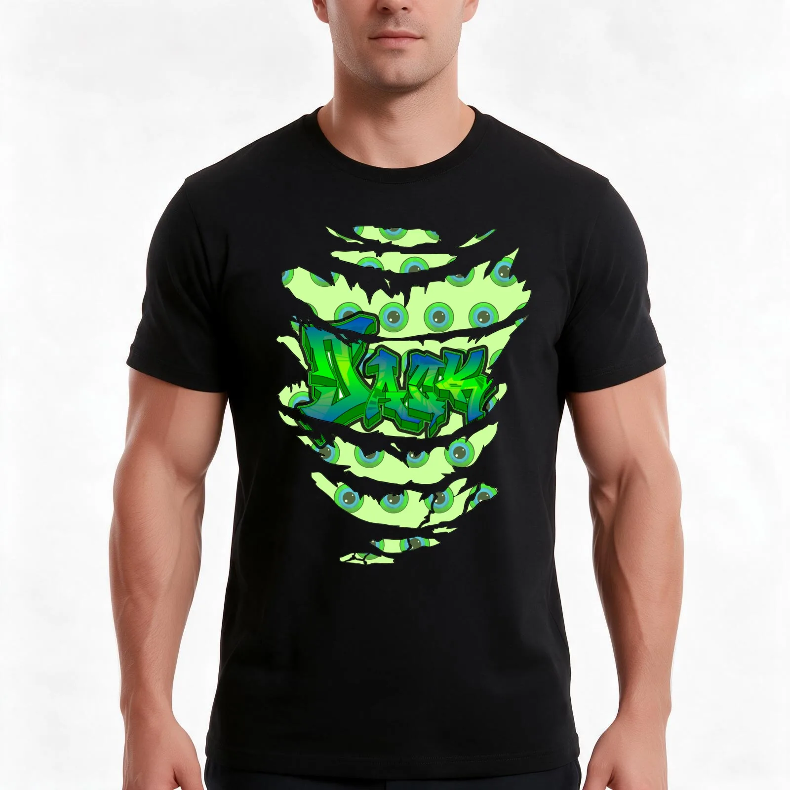 Torn Jack Graffiti ver.5 T-Shirt, Summer Casual Cotton Tee, Oversized Streetwear Tops, Vintage Graphic Print, Unisex Men Women