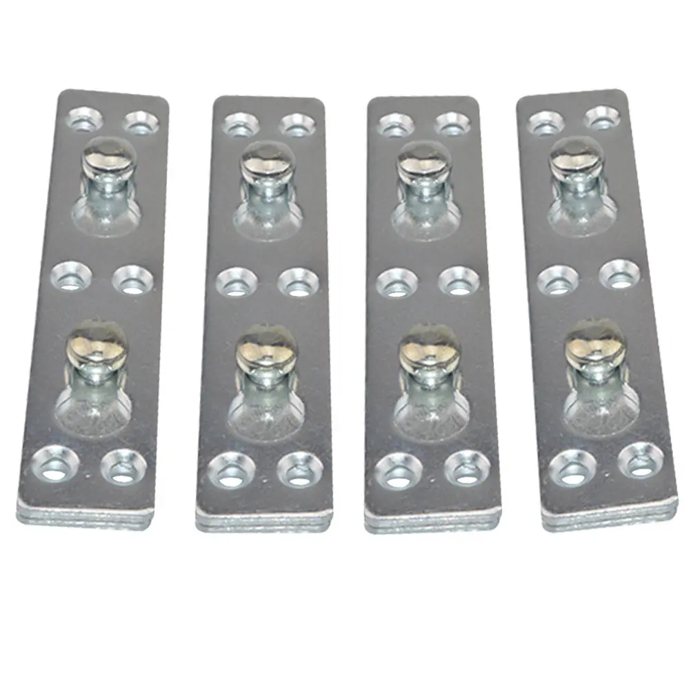 1 Set 4pcs Bed Hinge Bed Bolt Thicken Bed Gemel Connecting Hinge Accessories (Silver)