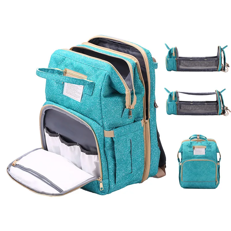 

Diaper machine shoulders mummy bag cross-border shoulders mother-to-child bag folding bed baby diaper bag mother package