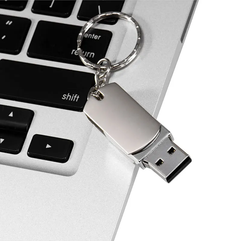 JASTER Metal USB 2.0 محرك فلاش USB 128GB 64GB دوران القلم محرك 32GB 16GB 8GB بندريف USB ذاكرة عصا مع مفتاح سلسلة 4GB