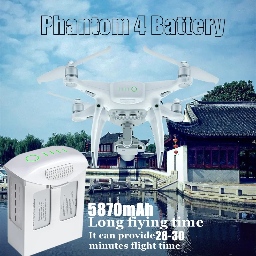 Phantom 4 15.2V 5870mAh Intelligent Flight Replacement Battery for DJI Phantom 4 Series Drones DJI Phantom 4  Pro