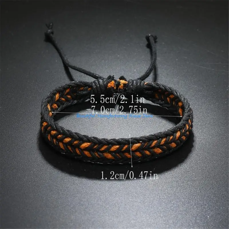 E56A سوار حبل قابل للتمدد مضفر معصمه مجوهرات رياضية خارجية صديقة للبشرة