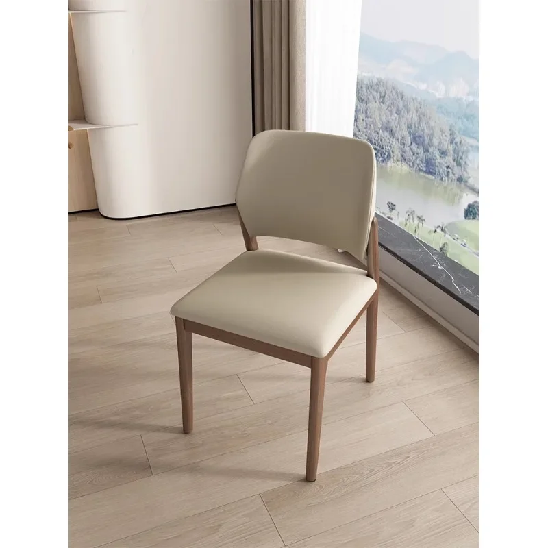 Solid wood dining chair light luxury modern Nordic back chair designer simple log ash wood home restaurant back chair