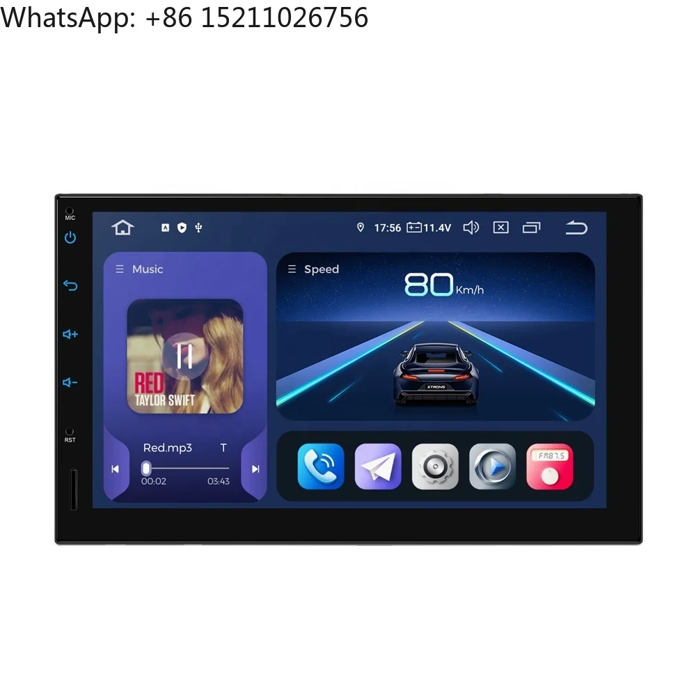 - 7 Inch Octa Core Android 14 8GB+256GB Car Navigation System (4G LTE*) Universal Double Din Size TIQ742P