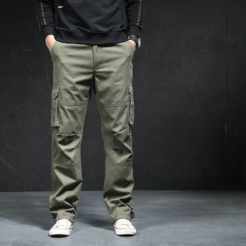 Male Trousers Spring Summer Work Wear Big Size Camo Men's Straight Cargo Pants Camouflage Street Long High Quality Regular Fit