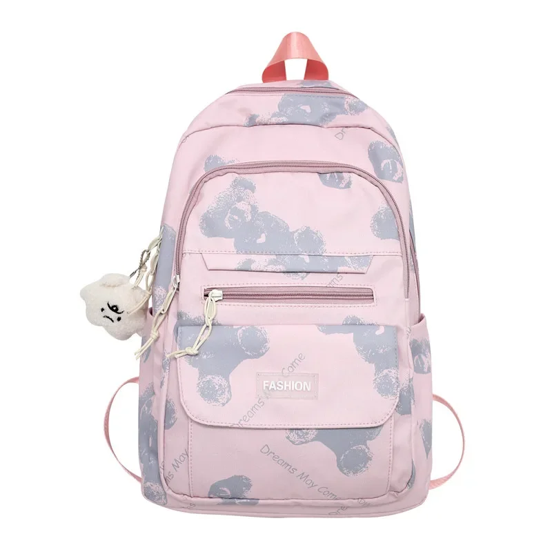 Mochila escolar estampada para estudiantes, bolsa de viaje de gran capacidad, bolsa de ordenador para estudiantes de secundaria japonesa Simple