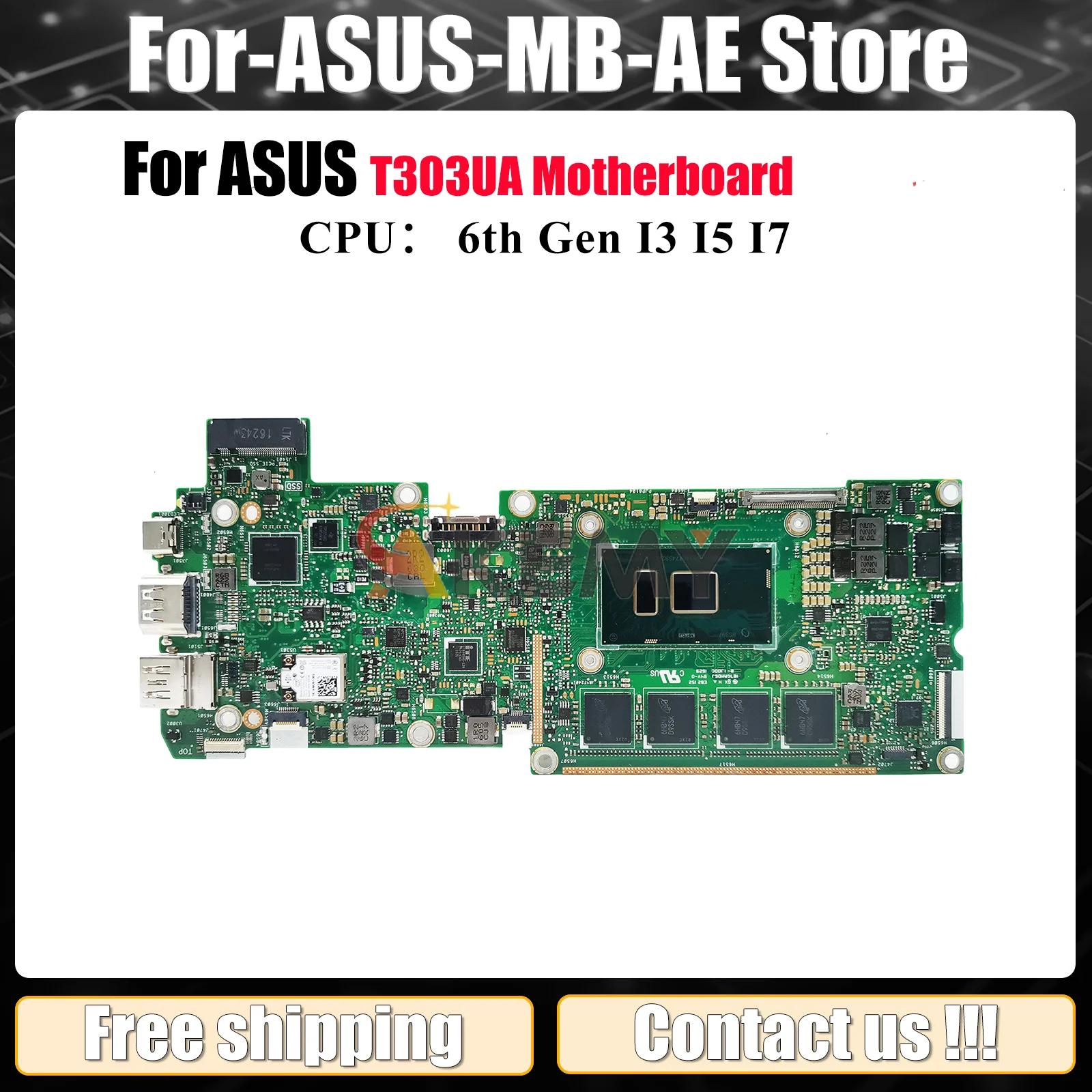 

T303UA Материнская плата для ноутбука ASUS Transformer T303U T303UA Материнская плата для ноутбука с процессором I3 I5 I7 100% тестирование ОК быстрая доставка stk