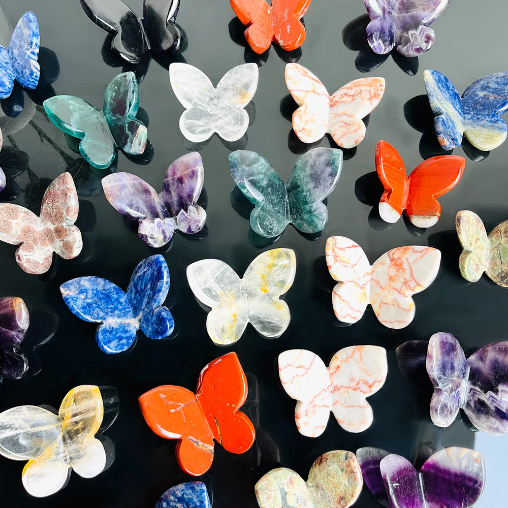 قطعة واحدة من فراشة كريستال ثلاثية الأبعاد منحوتة يدويًا - حرف يدوية على الطراز البوهيمي لصنع المجوهرات بنفسك، ديكور المنزل، عيد الأم، GIF لعيد الشكر