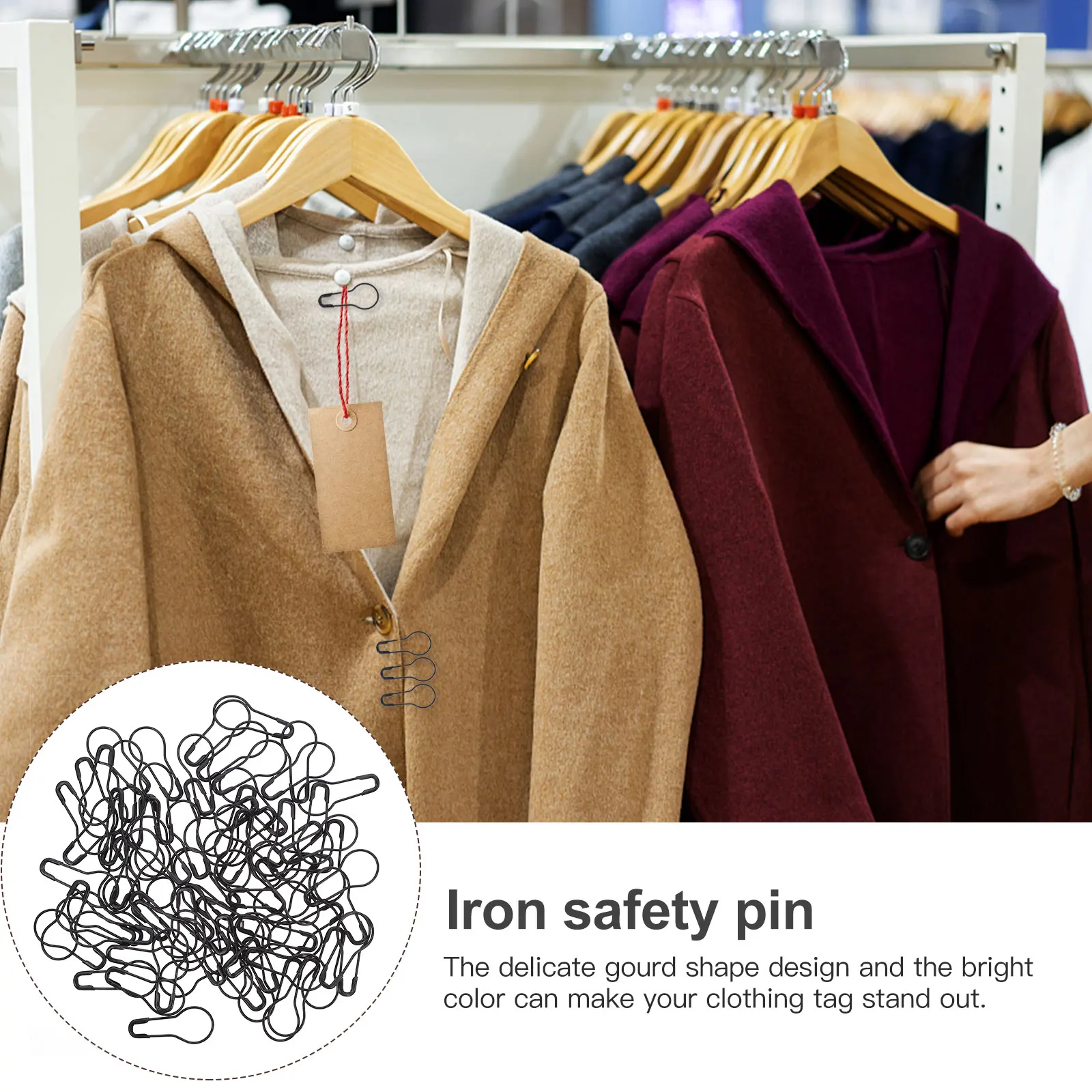 

2000 Pcs Iron Gourd Safety Pin for Clothing Tags Unique Cucurbit Brooch Classic Colors Stylish Design High Quality