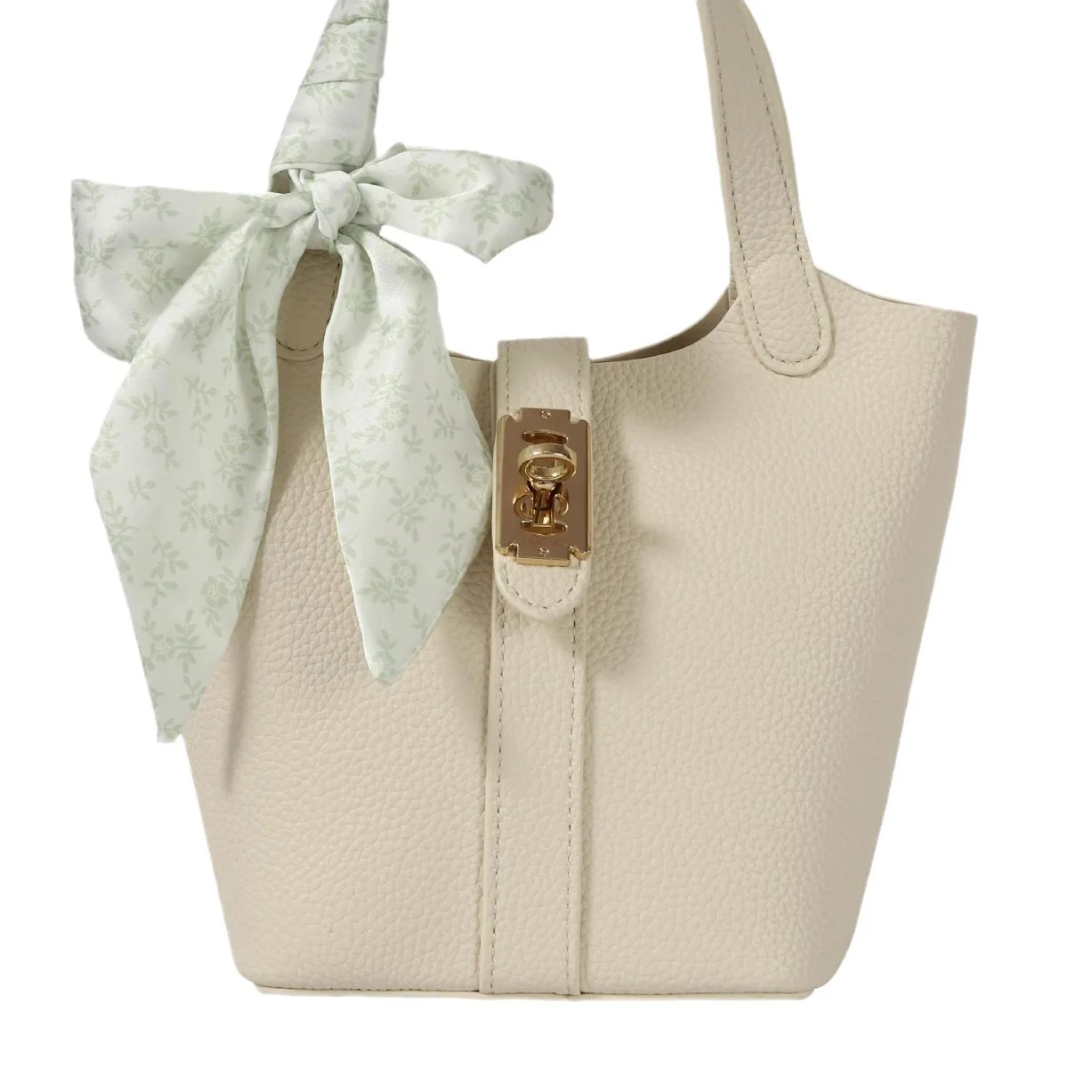 

Premium Textured White Portable Bucket Bag Ladies 2 Shoulder Crossbody Bag