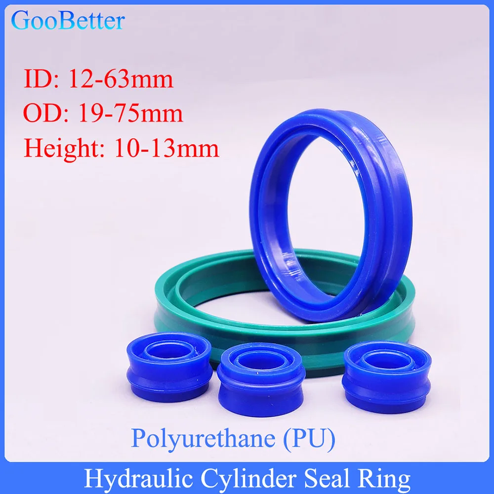 

1/2/5/10Pcs ID 12-63mm EU Type Seal Ring Hydraulic Cylinder Seal (IDxODxTHK) Polyurethane Dust Seal Ring Piston Shaft Oil Seals