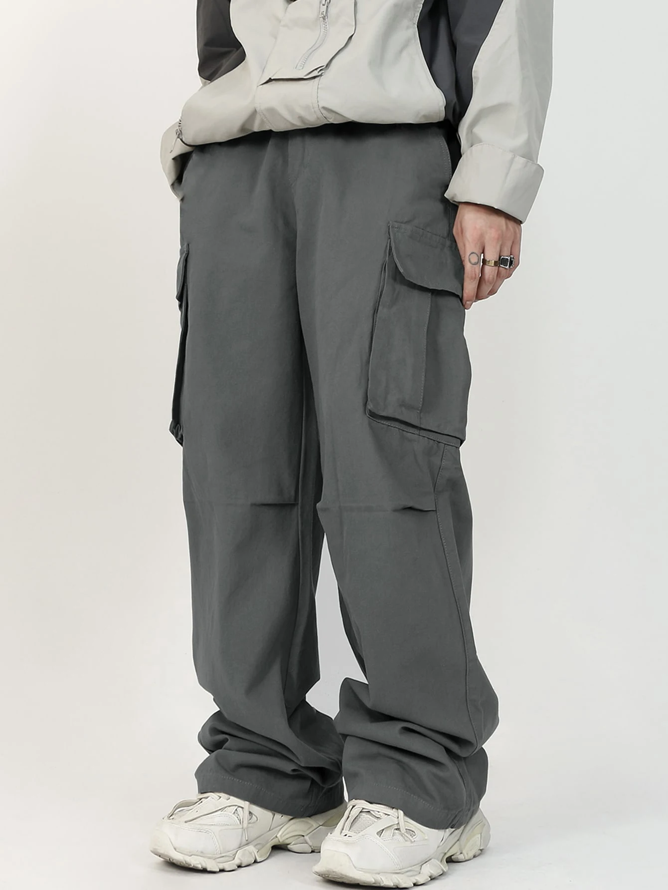 Pantalon de travail ample et droit pour hommes, vêtements de travail décontractés, Style européen et américain avec poches, nouvelle collection 2025