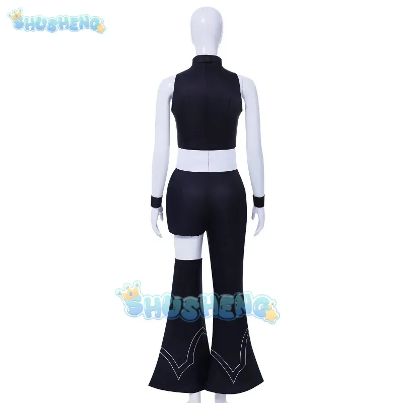 

COSda@Shusheng Anime New Panty & Stocking Polyurethane Cosplay Costume Black Uniform Earrings Halloween Party Women Girls Carniv