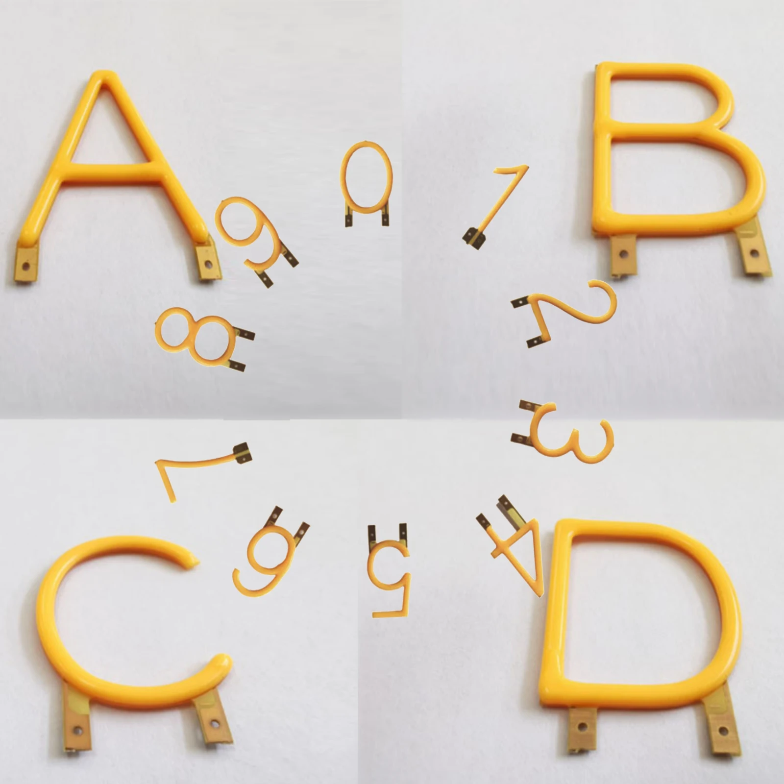 

1pc Yellow English Letter DC3V Filament COB LED Numbers Candle Edison Yellow Diodes Party Decoration Light Accessories DIY
