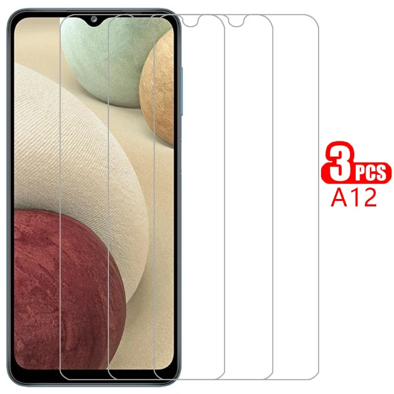 3 unidades     Vidro temperado protetor para samsung a12 protetor de tela no galaxy a 12 12a 6.5 filme samsun samsumg sansung galax