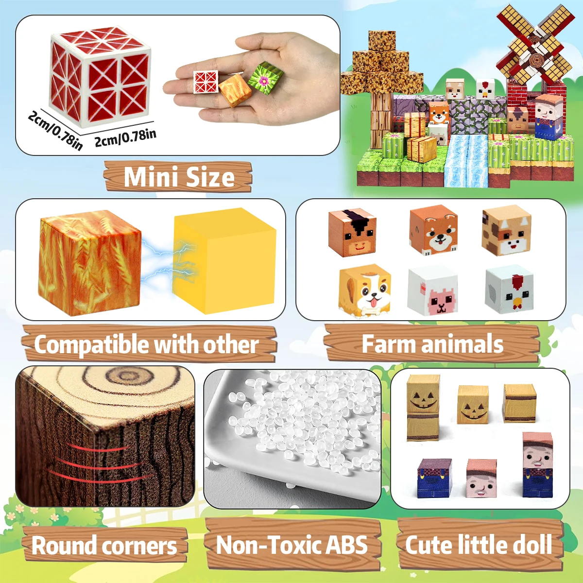 Magnetic Build Blocks ชุดของเล่น,STEM Montessori Sensory ก้อนของเล่น,Endless Building Possibilities, ชุดสําหรับชายหญิงเด็กวัยหัดเดินของขวัญ