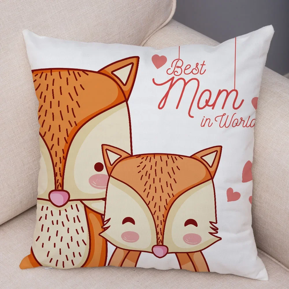 Cartoon Animal Print Pattern Pillowcase Home Sofa Bedroom Car Decoration Dog Cat Rabbit Fox Pillowcase