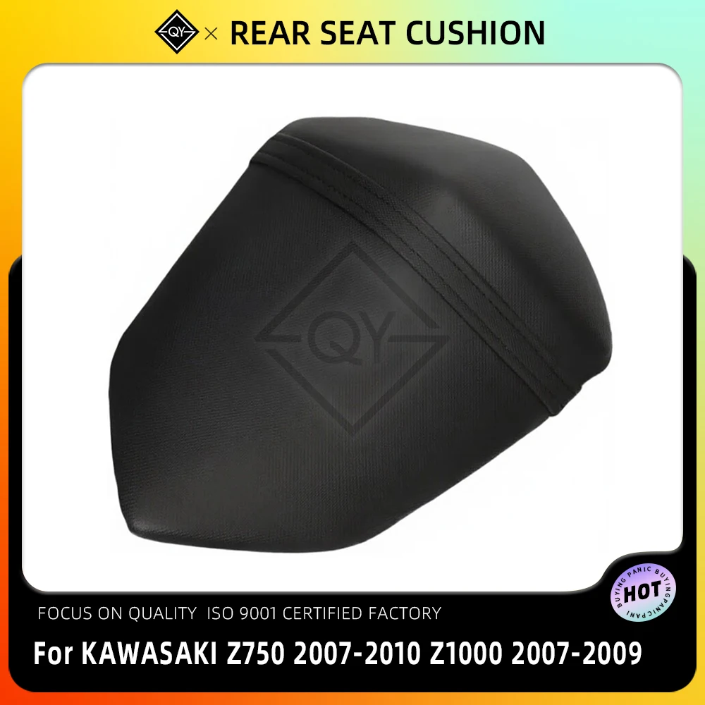 Motorcycle Black Rear Seat Cushion Pressure Relief Comfortable Passenger Pad Fit For KAWASAKI Z750 2007-2010 Z1000 2007-2009
