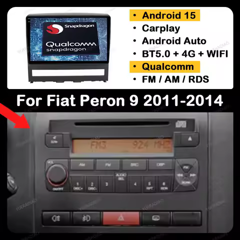 Android 15 Car Radio For Fiat Peron 9 2009 Idea 2011 - 2014 GPS NAVI Qualcomm 2DIN 4G LTE 5G WIFI Multimedia Video Player QLED