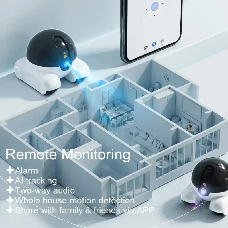 كاميرا مراقبة بانورامية للحيوانات الأليفة ، كلب صوتي ، 4G ، واي فاي ، كشف الحركة ، ثنائي الاتجاه ، المراقبة عن بعد ، مراقبة السلامة