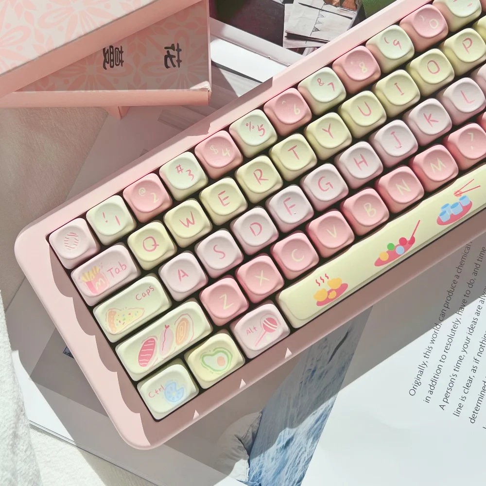 

Gourmet Shop Theme Cute Keycap 135/142 Keys MOA Profile PBT Sublimation Hamburger Fries Element Mechanical Keyboard Keycaps