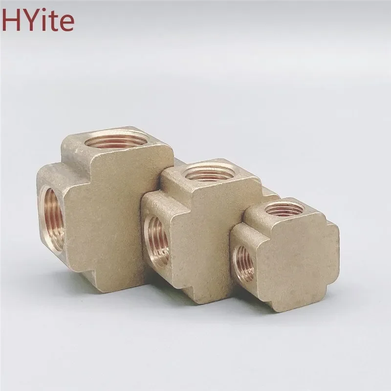 square script 4 Ways Brass Pipe fittings Equal Female Connector 1/8\