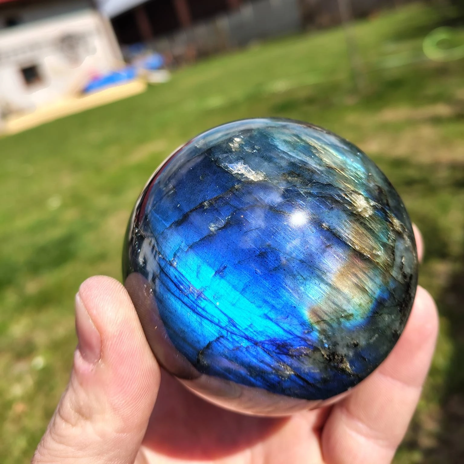 

1pc Natural Labradorite Sphere, Healing Stones for Meditation,Special Birthday anniversary Gift, Mother's Day Crystal Gift