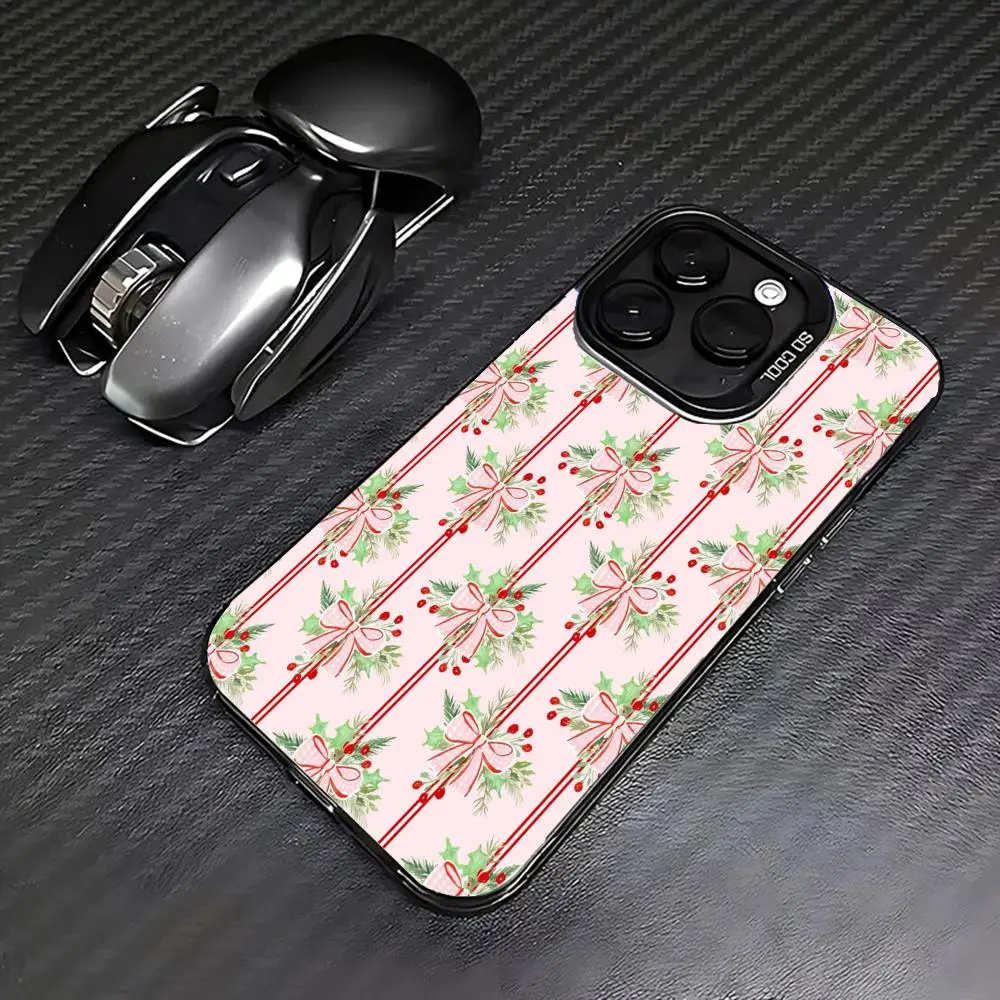 

Bow stripe pattern Phone Case case for iPhone17 16 15 14 13 12 11 Pro/ Max/Plus shock-proof rear cover anti-fingerprint