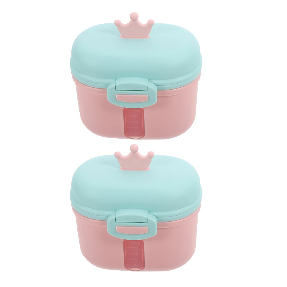 

2 Pcs Milk Powder Storage Can Formula Dispenser Container Baby Food Case Pp Carrier