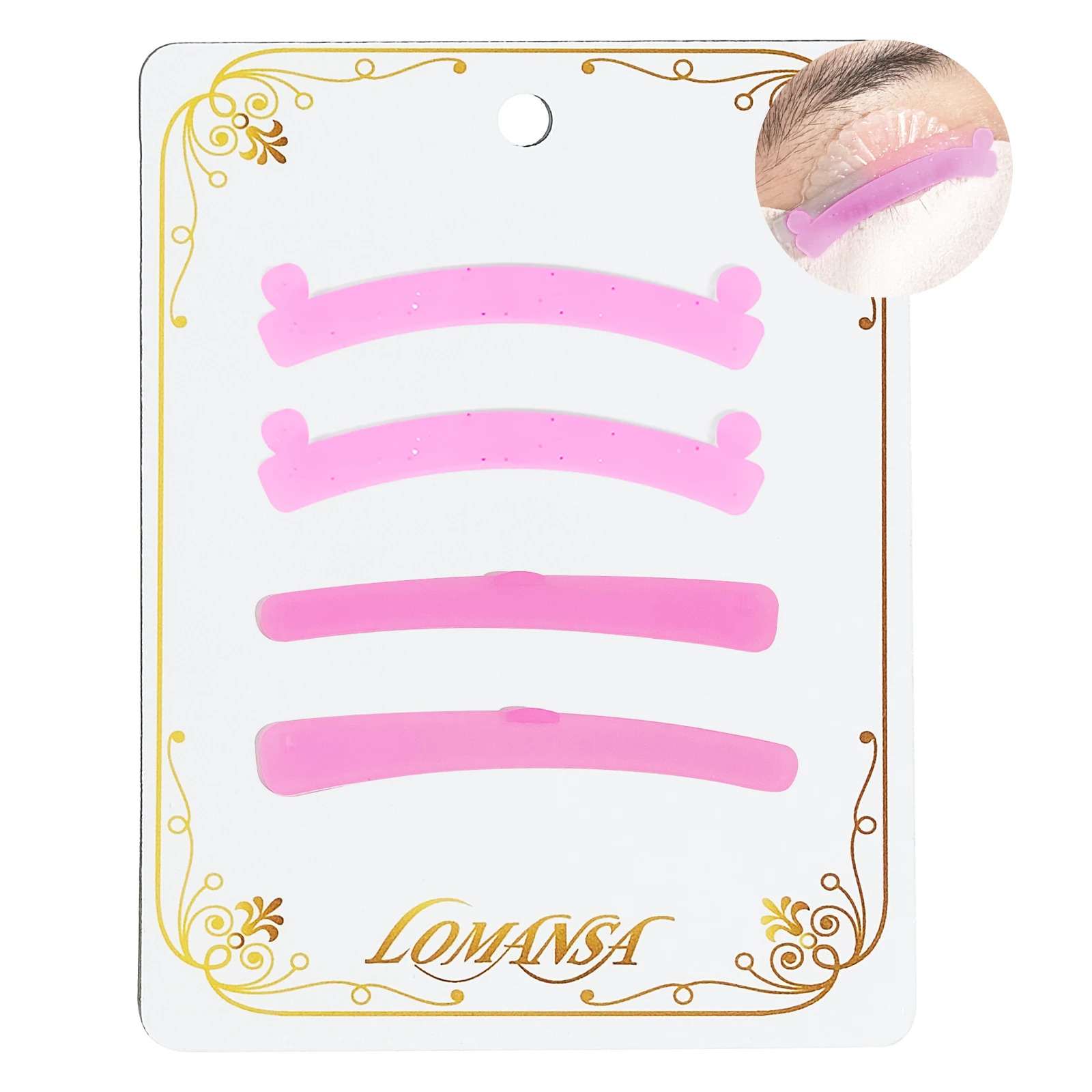 Lomansa 2 Pairs Silicone Eyelash Rods Ribbon Soft Colorful Lash Lift Ribbon Perm Multi-Functional Eyelash Lifting Makeup Tools