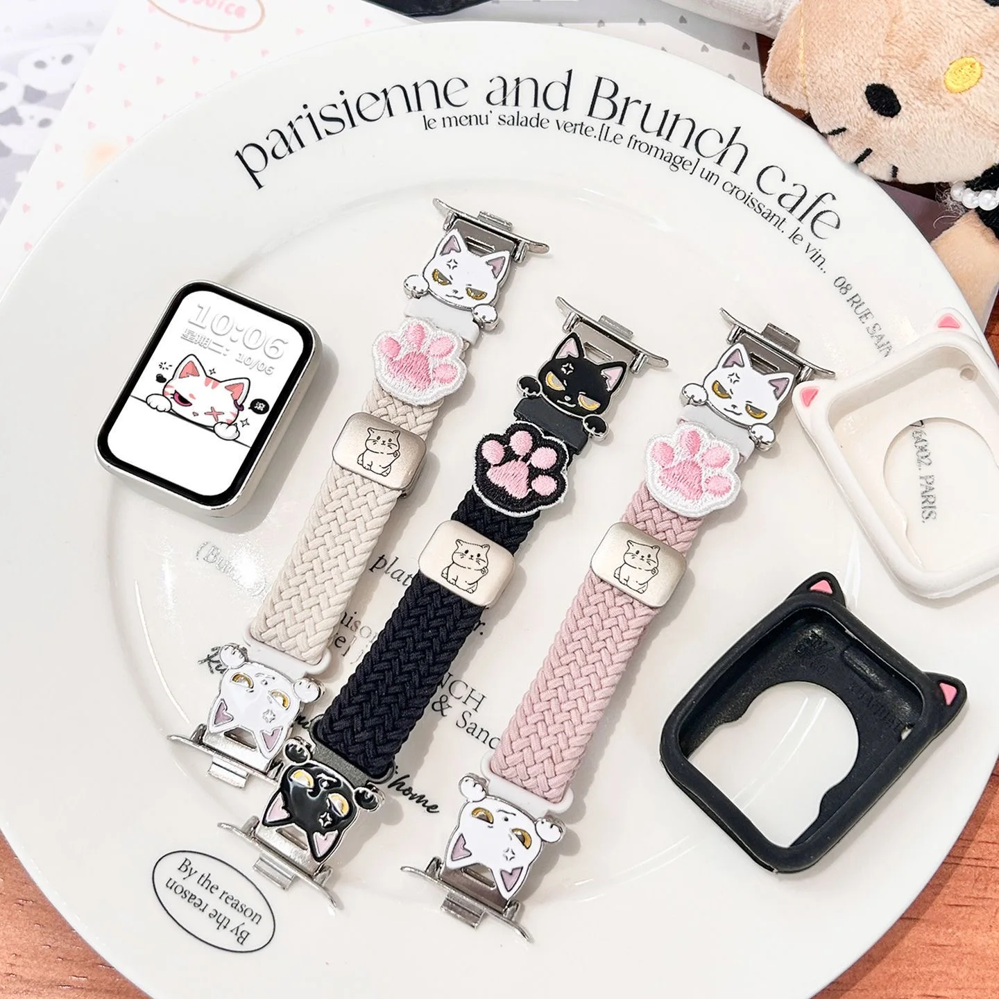 knit cat straps for watch band 46mm S11 42mmS11 46mmS10 belt for watch y2k bracelets Phone strap watch accessories watch belt