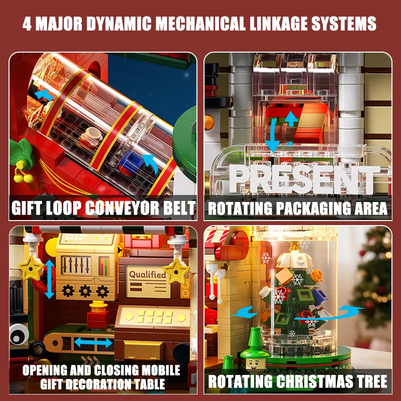 2782PCS Kerstcadeaus Bouwstenen Ornament DIY Bouw Blokkeren Fabriek Model Educatief Speelgoed Voor Kinderen Jongen Meisjes