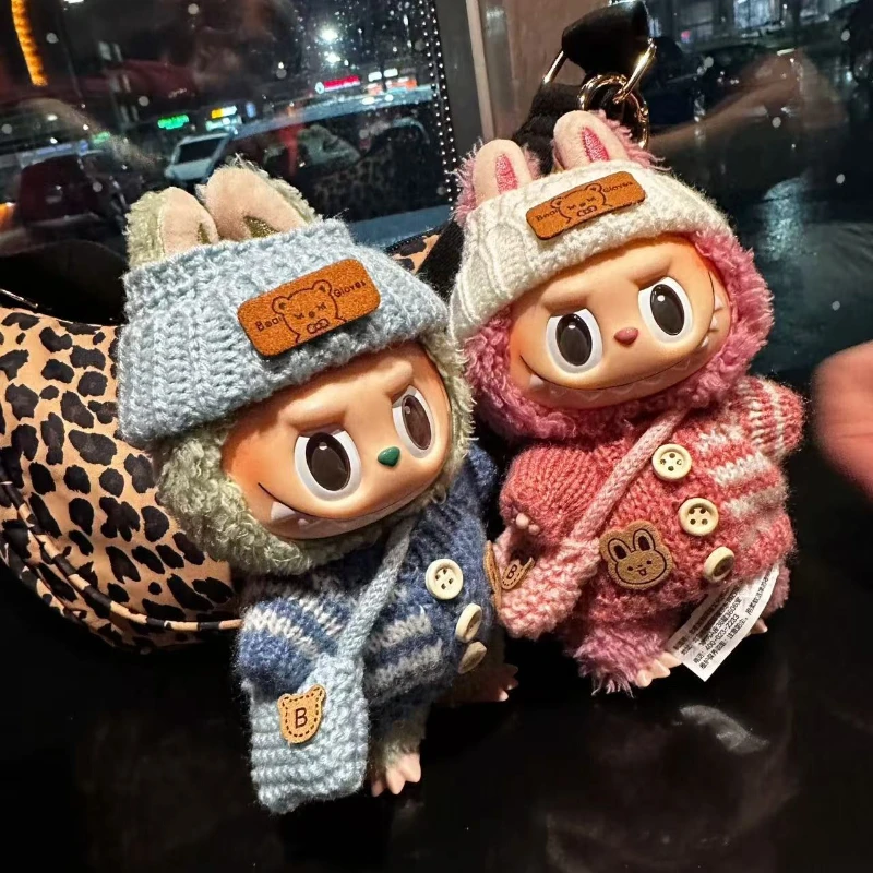 17cm 귀여운 미니 플러시 인형 옷 액세서리 한국 Kpop 엑소 라부부 아이돌 인형 스웨터 의류 DIY 어린이 소녀 선물