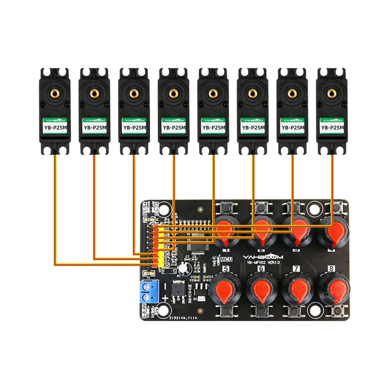 8-channel PWM Servo Debugging Board Motors Controller Tool with Over-Current Protection for DIY Electronic Robot RC Car Kit