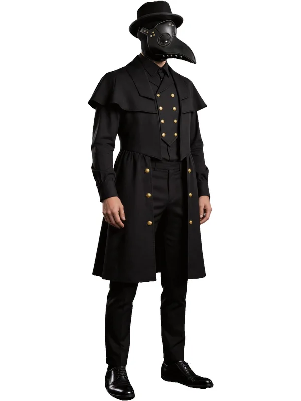 Medieval Plague Doctor Coat Halloween Role-playing Cosplay Tailored Suit Stage Performance Women's Ethnic Costume Polyester