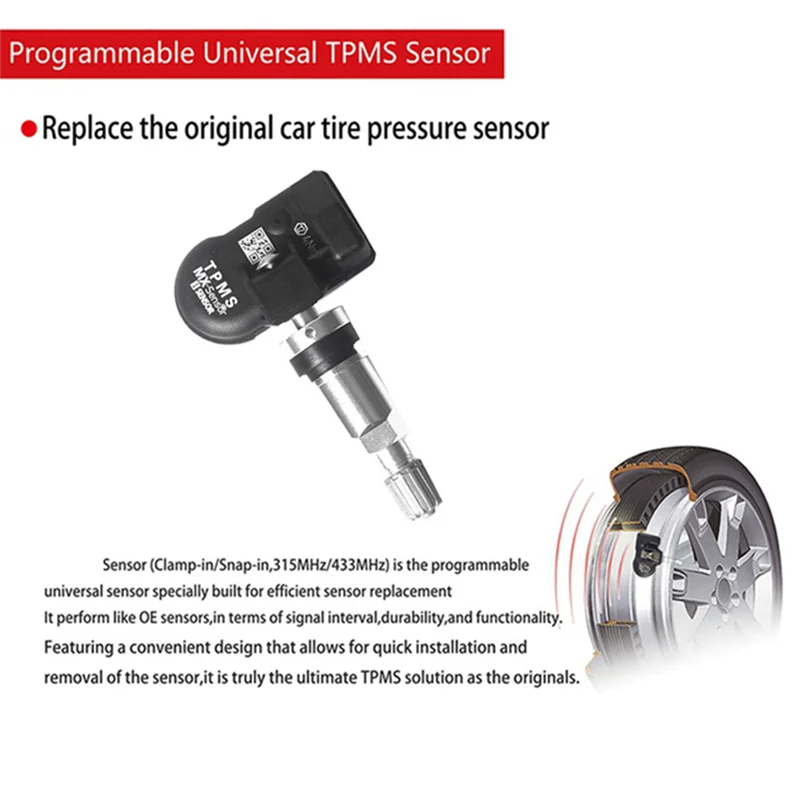 

Programming TPMS Sensor 315/433MHZ Universal 2 In 1 Mx-Sensor Tire Pressure Monitor System Repair Tool For-Autel