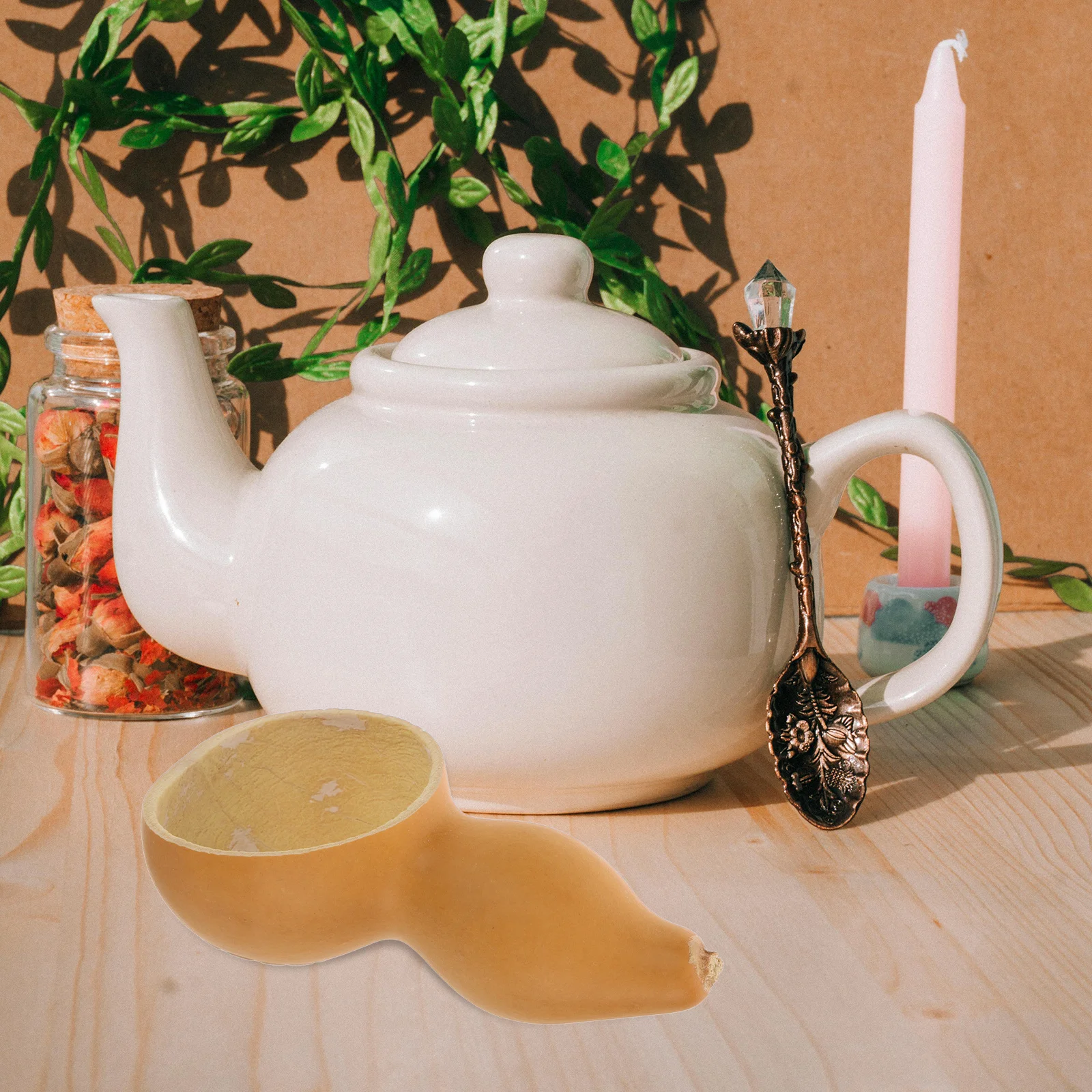 

Filter Set Gourd Material Fine Mesh Strainer Loose Leaf Tea Kung Fu Brewing Tool Portable Kitchen Tea Infuser