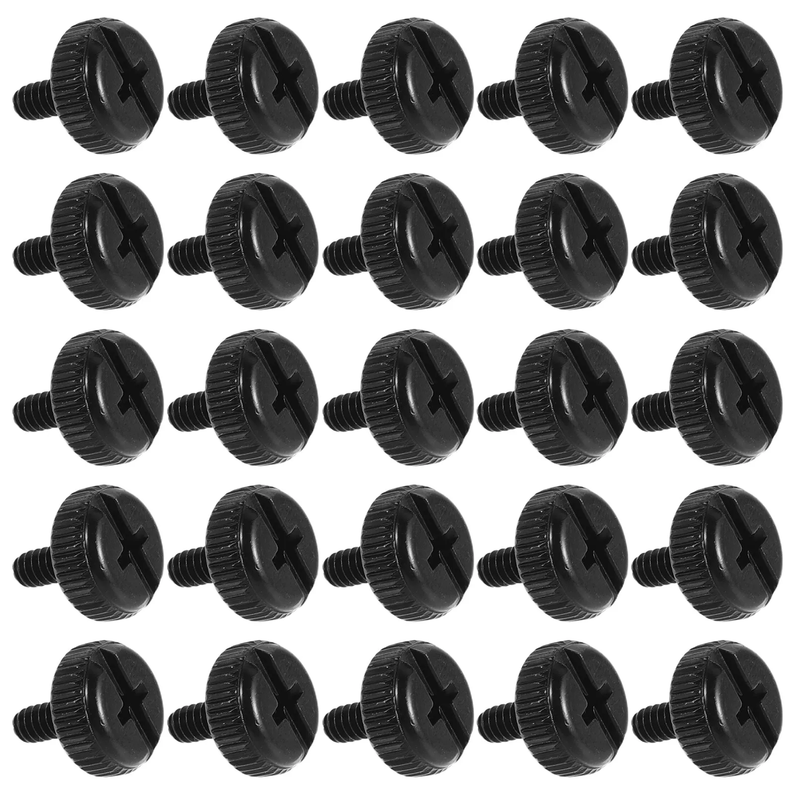 50Pcs Black Knurled Thumb Screws 6-32x7.5mm for Pc Case Side Panels Fan Chassis Hard Drive Motherboard Mounting Tool-Free DIY