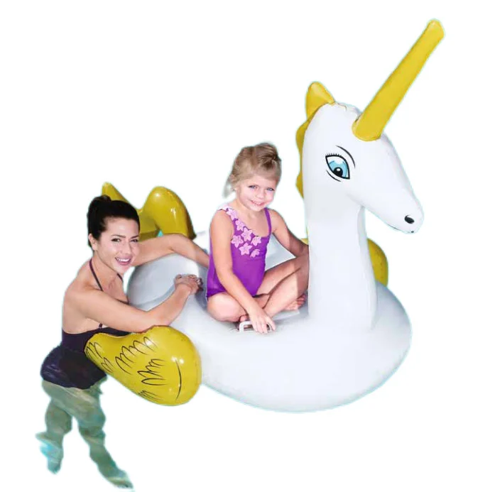 

41104 Bestvvay 165x145cm Fantasy Unicorn Rider For 3+ Years 65"x57" Inflatable Seat Strong Handles 2 Air Chambers Max Load 45 Kg